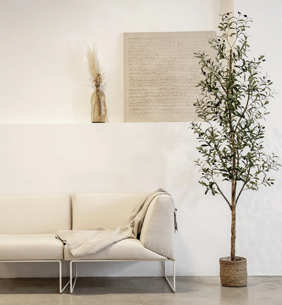 Kunstpflanze | Künstlicher Olivenbaum Minimal - 210 cm