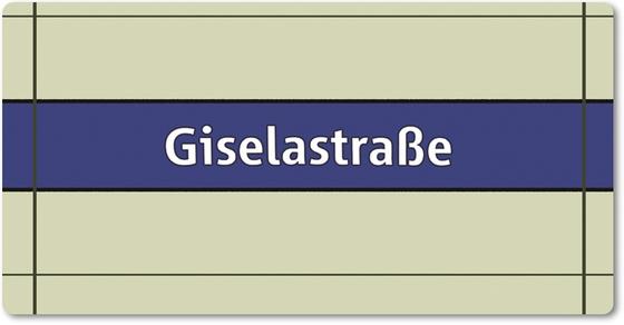 U-Bahn-Magnet, Ubahn München, U-Bahnhof Giselastraße, Bayerns Landeshauptstadt München, Kühlschrankmagnet, tom baecker, a-point-of-view,  Schwabing, Haltestelle, Münchner U-Bahn, Szeneviertel, Ausgehmeile, Kneipenviertel, Kneipenszene