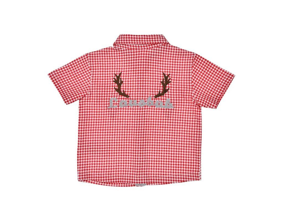 Karohemd "Hirsch", Baumwolle, rot-weiß