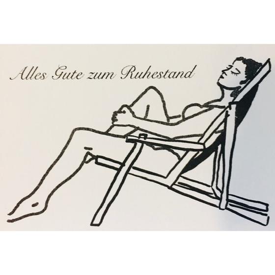 Alles Gute zum Ruhestand Liegestuhl, Klappkarte von superjuju