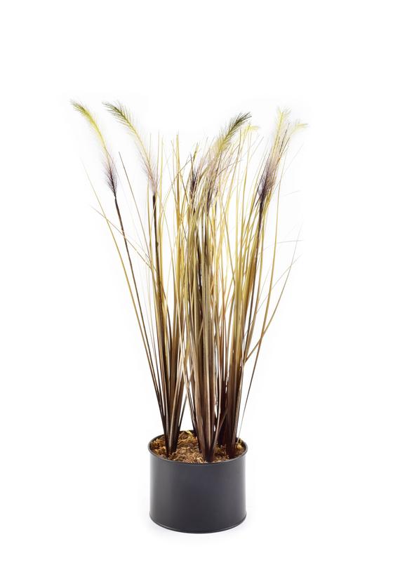 Kunstpflanze | Dekogras im Topf / Artificial flower - braun