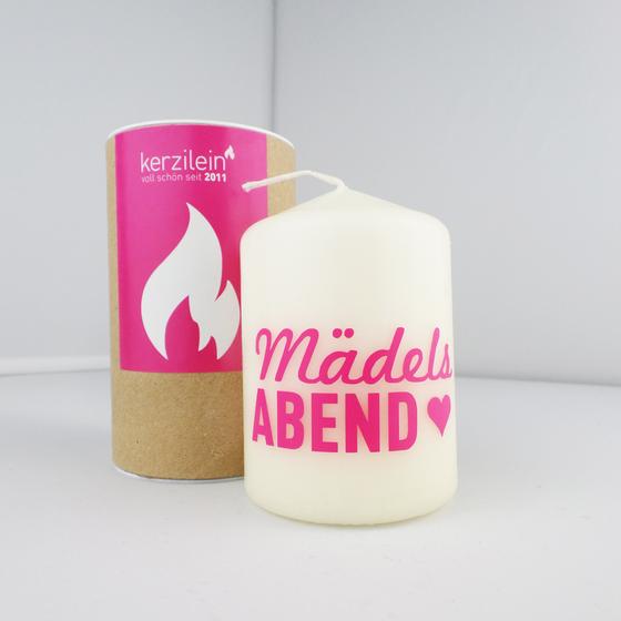 Kerzilein Mädels Abend creme-pink klein