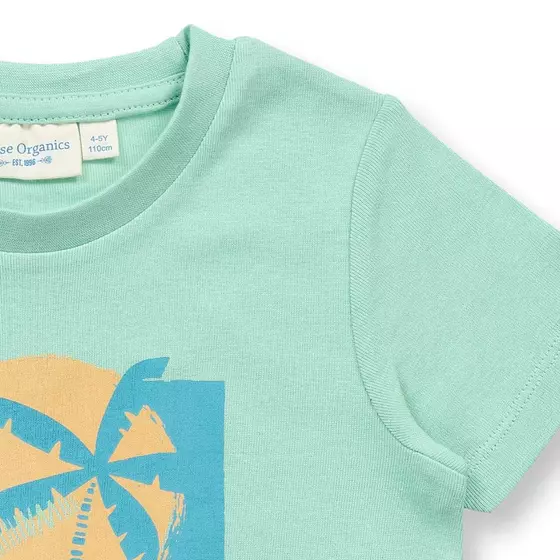 Sense Organics Pyjama Kurz Kafka Camper Mint Green Stripes