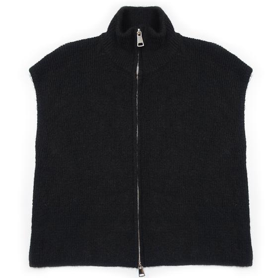 goldmarie Zip Strickweste LOVE PEACE MOIN - schwarz