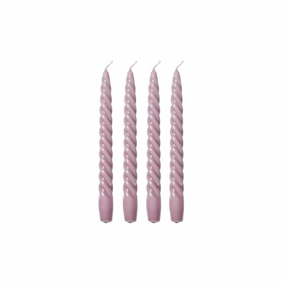 Kerze | 4er Set Spitzkerze Swirl - Powder