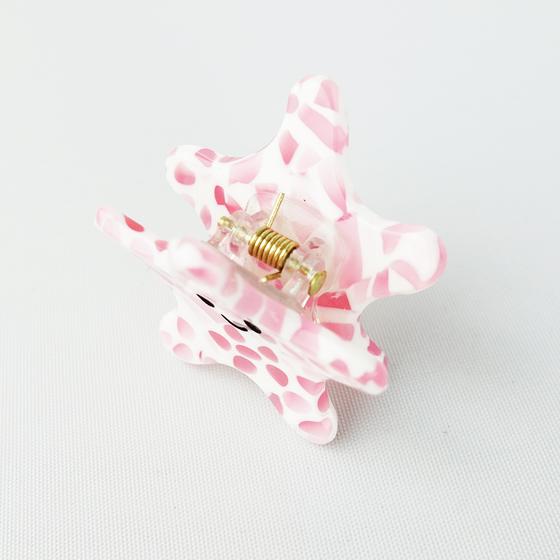 goldmarie Mini Haarklammer SEESTERN - weiß-rosa - 3,5cm