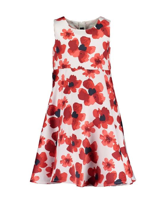 Festliches Blumenkleid mit ausgestelltem Saum