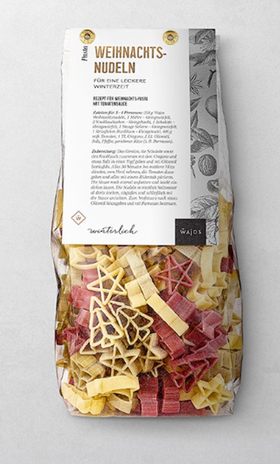 Pasta | Weihnachtsnudeln dreifarbig - Bäume und Sterne