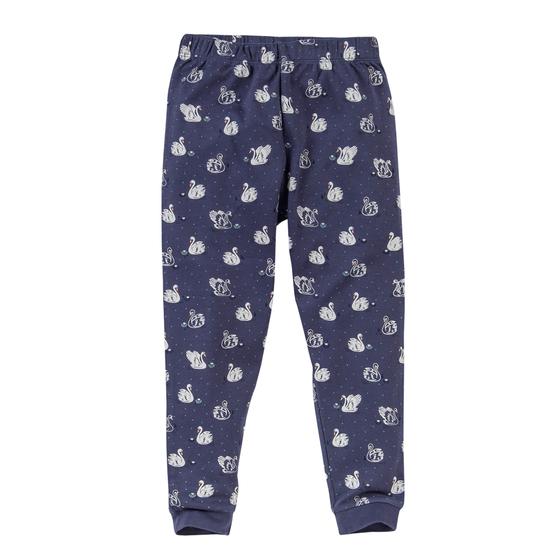 People wear Organic Pyjama Schwäne Dunkelblau Bedruckt