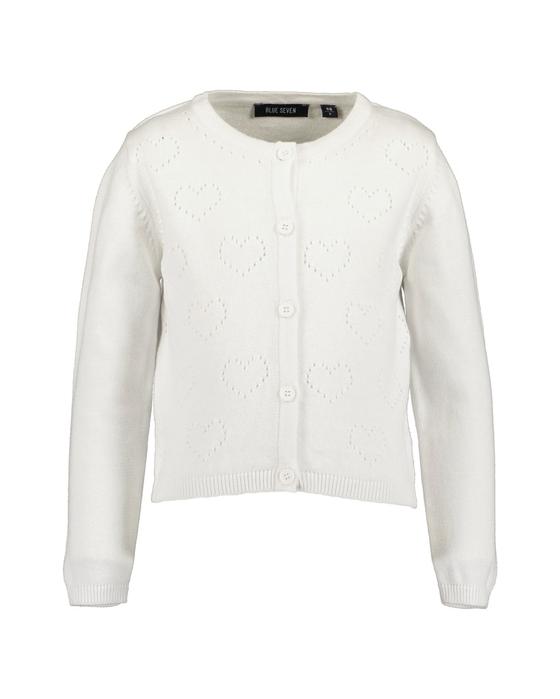 Strickjacke "Herzchen", reine Baumwolle, weiß