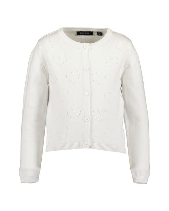 Strickjacke "Herzchen", reine Baumwolle, weiß