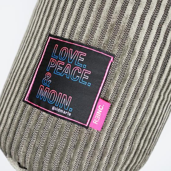 reinc. yoga Bolster Rolle LOVE PEACE MOIN - steingrau - 20x62cm