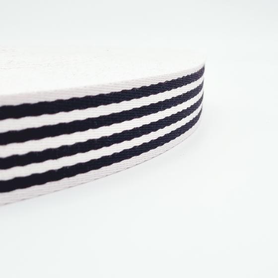 Gurtband Just Stripes 38mm - schwarz cremeweiß