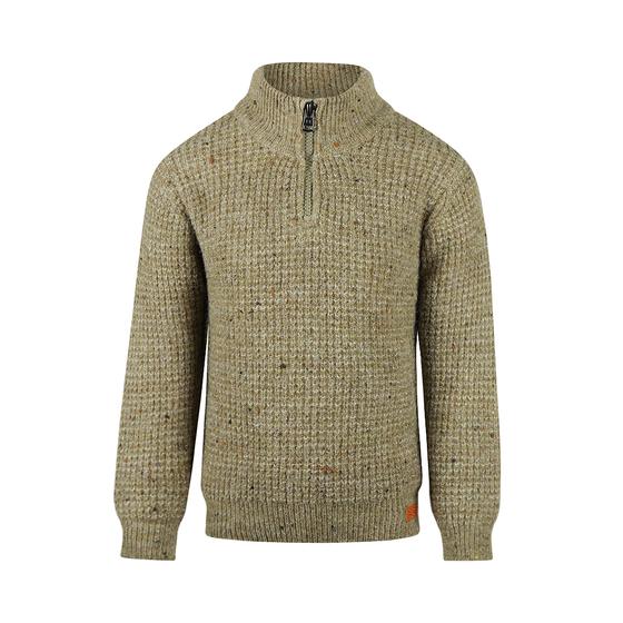 Strickpullover mit Stehkragen, dusty green