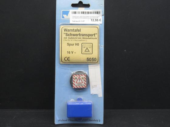 Viessmann 5050 Warntafel Schwertransport mit Gelblicht Blinkelektronik Spur H0 OVP