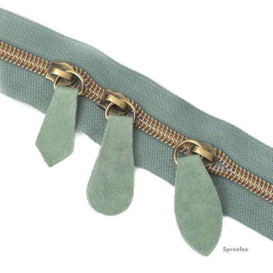 Design Leder-Zipper verschiedene Formen  - mint