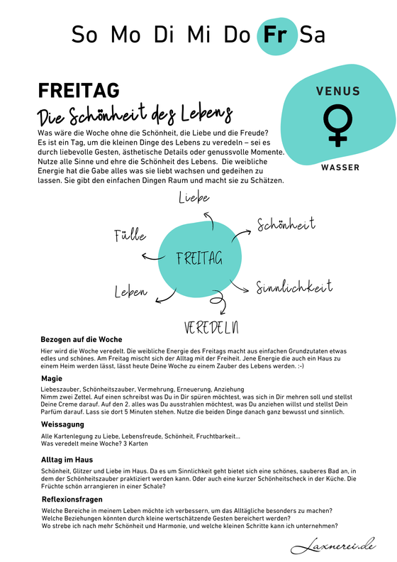 Wochenzyklus - mit dem Flow der Energien (kostenloses PDF)