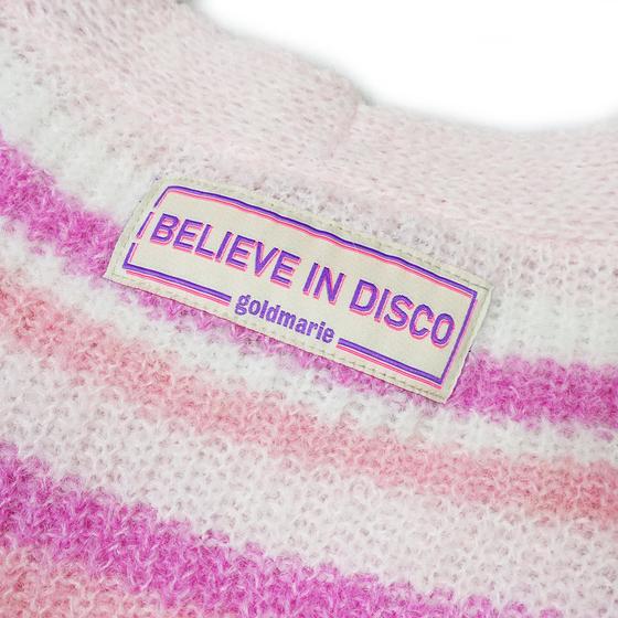 goldmarie Strickjacke I BELIEVE IN DISCO - gestreift - pink-weiß