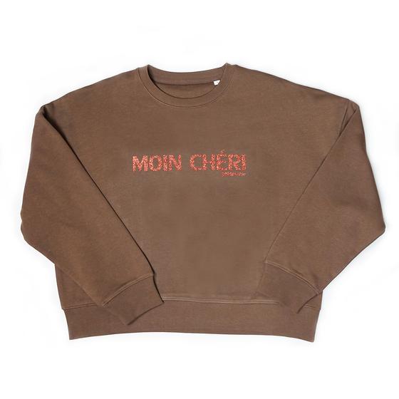 goldmarie Sweatshirt MOIN CHERI - braun-kupfer mit Glitzer 