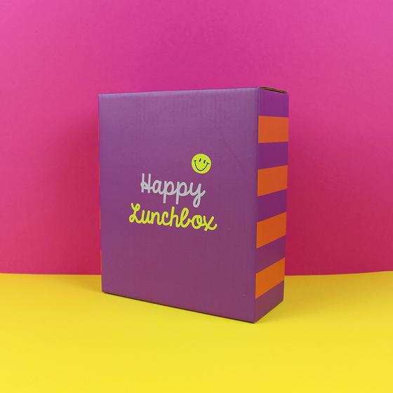 ava&yves Brotdose Lunchbox Stripes Violett Rot-Flieder