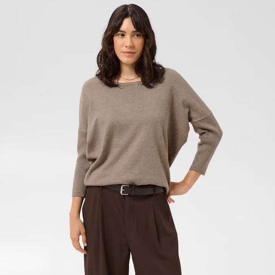 SAINT TROPEZ MilaSZ R-Neck Pullover 30500003 - beige-braun melange