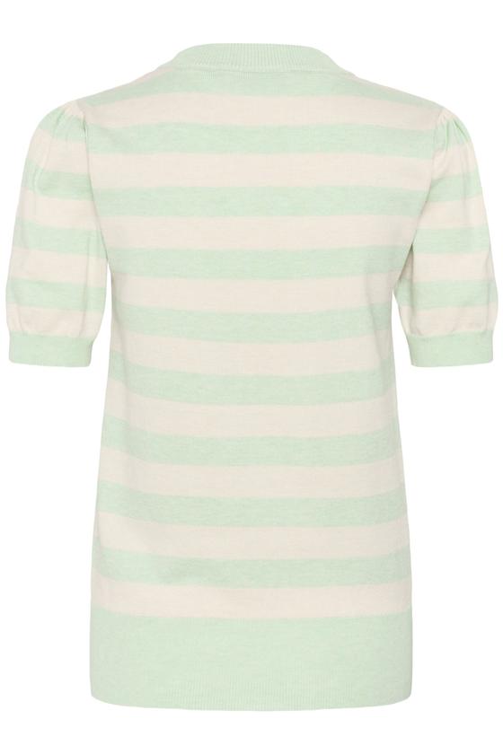SAINT TROPEZ MilaSZ SS Striped Pullover 30513931 - beige-mint