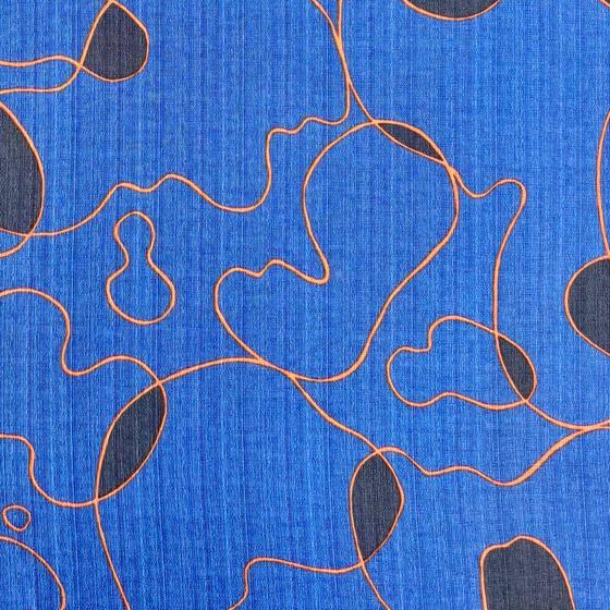 HOKKOH 1026-1225 Linienfluss japanischer Baumwollstoff mit organischem Linienmuster in Blau und Beige