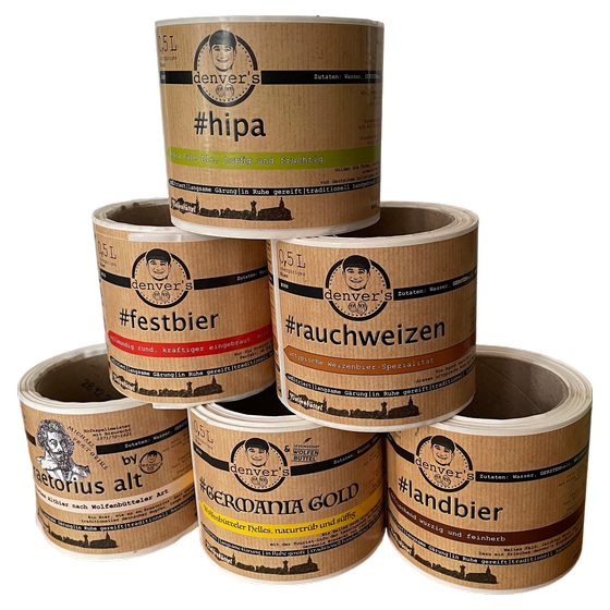 Flaschen-Etikett, pro Sud ein Unikat