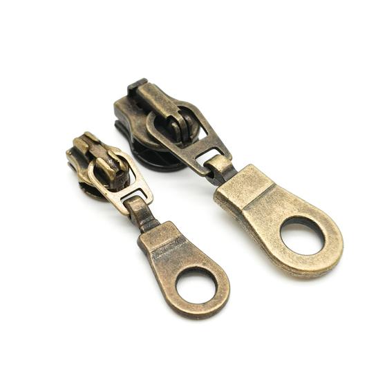 Automatikschieber "Donut" schmal - altmessing