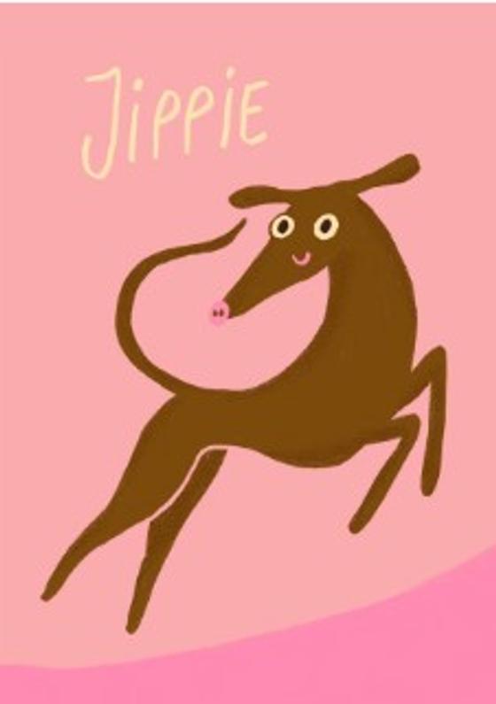 Postkarte Jippie von Slinga Illustration