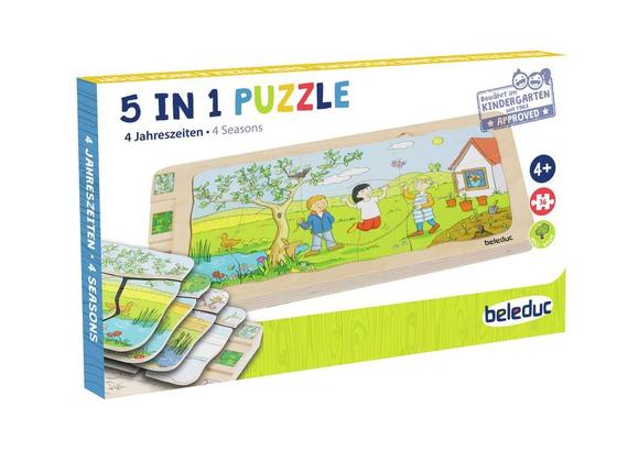 Lagenpuzzle "4 Jahreszeichen", Holz