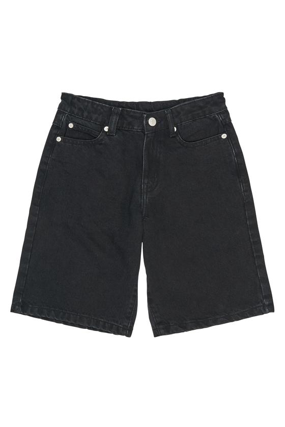 The New Long baggy Fit Denim Shorts Black
