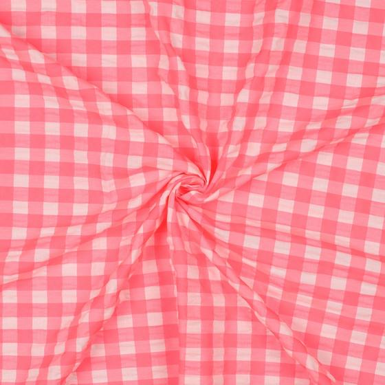 Seersucker Neon Karo pink