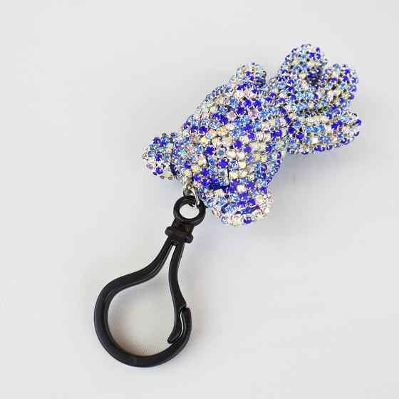 goldmarie Schlüsselanhänger BÄR Glitzer Strass Look - blau