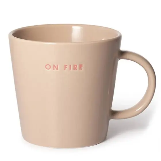 VONDELS Keramik Tasse ON FIRE - beige - 350ml - 2er Set