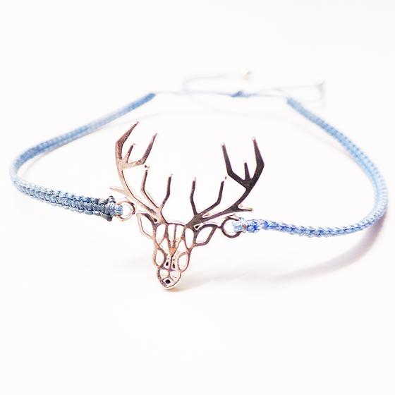 goldmarie Armband HIRSCHGEWEIH - blaugrau-silber
