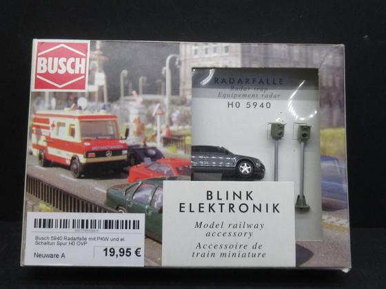 Busch 5940 Radarfalle mit PKW und el. Schaltun Spur H0 OVP