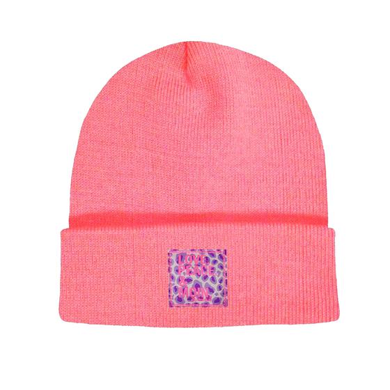 goldmarie Beanie Mütze LOVE PEACE MOIN NEW Leo Label - neon pink 