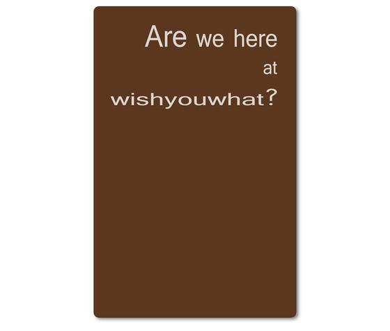 Kraeftiger Kuehlschrankmagnet aus Magnetfolie in ungefaehrer Groesse einer Bankkarte - Beste Denglisch-Sprueche - Are we here at wishyouwhat.