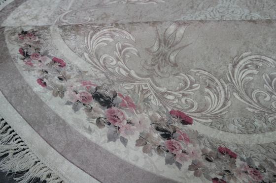 (1)Yikanabilir "DINARSU" HALI Yuvarlak 150 x 150 cm güllü eskitme pembe