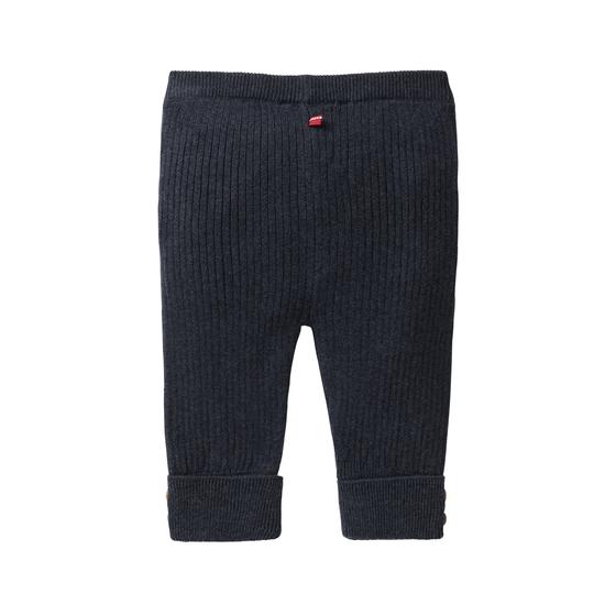 People wear Organic Strick Hose Mélange Dunkelblau  