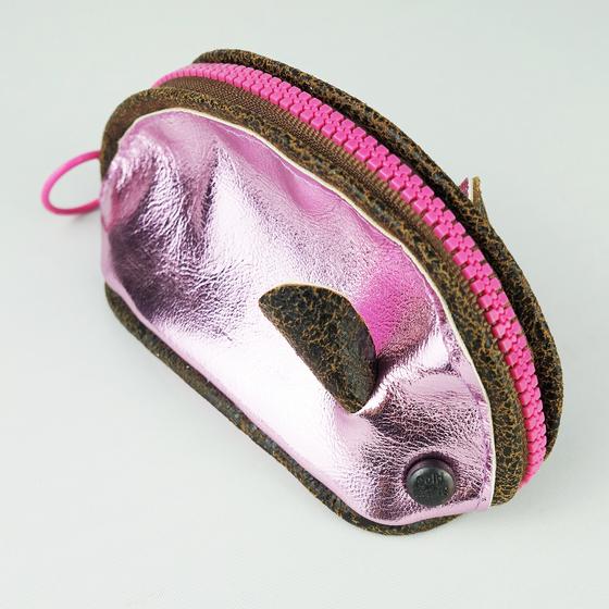 goldmarie Mini Bag MAUS Lederreste recycelt - rosa metallic 