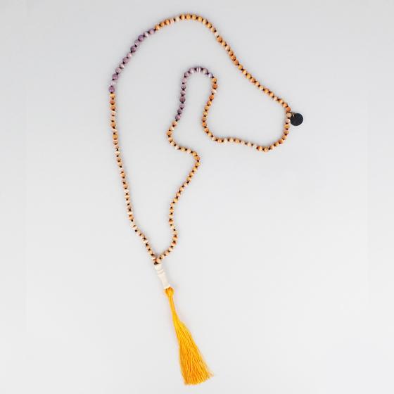 goldmarie Kette SUN BABE mit Fransenbommel natur-creme-flieder-goldgelb