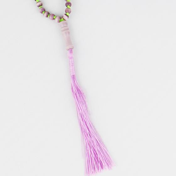 goldmarie Kette SUN BABE mit Fransenbommel flieder-neon-gelbgrün 