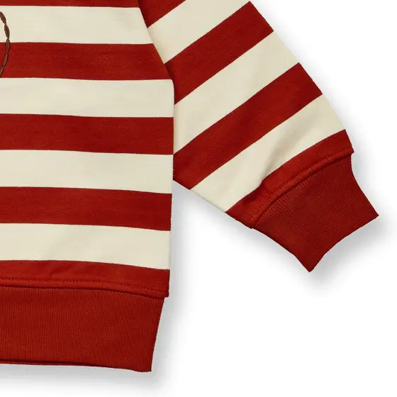 Sense Organics Sweatshirt Dari Terracotta Cremeweiß Geringelt