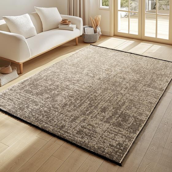 Space Teppich beige-braun kurzflor