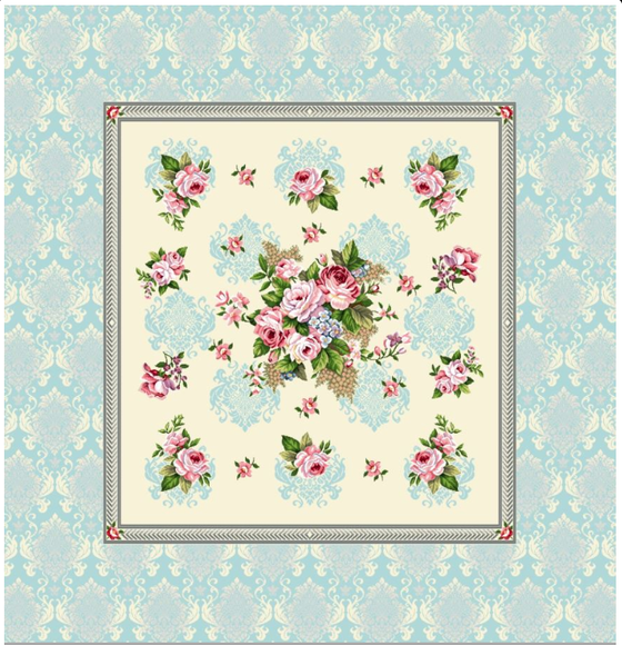 Tischwäsche | Tischdecke Gobelin Rosen - Blau