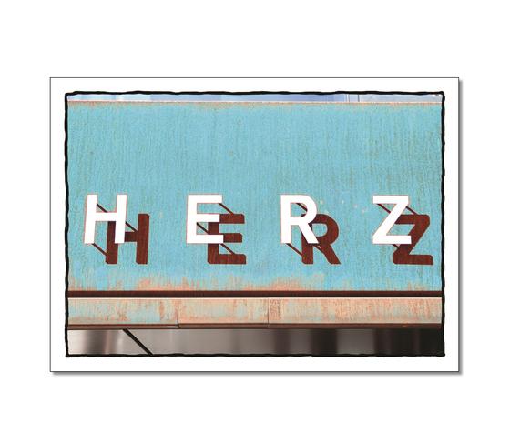 Klassische Postkarte - Verbundene Herzen. Abbildung des Wortes: Herz mit einem Schatten. 