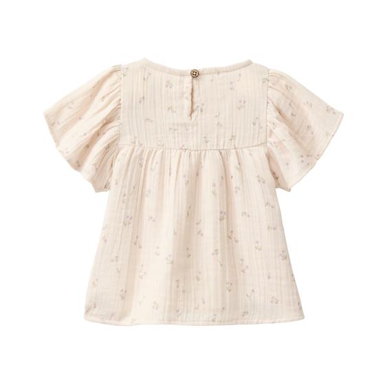 People wear Organic Musselin Kurzarm Bluse  Kleine Kirschen Natur