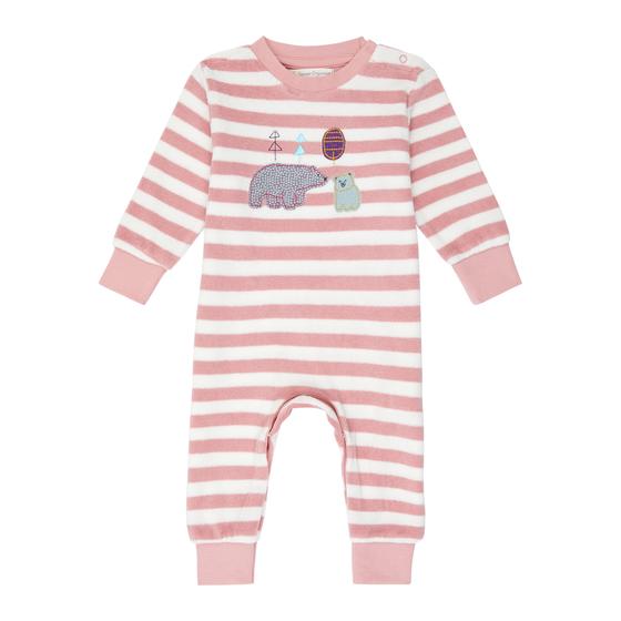 Strampler "Polar Bear", Biobaumwolle, GOTS-zertifiziert, Rose Stripes